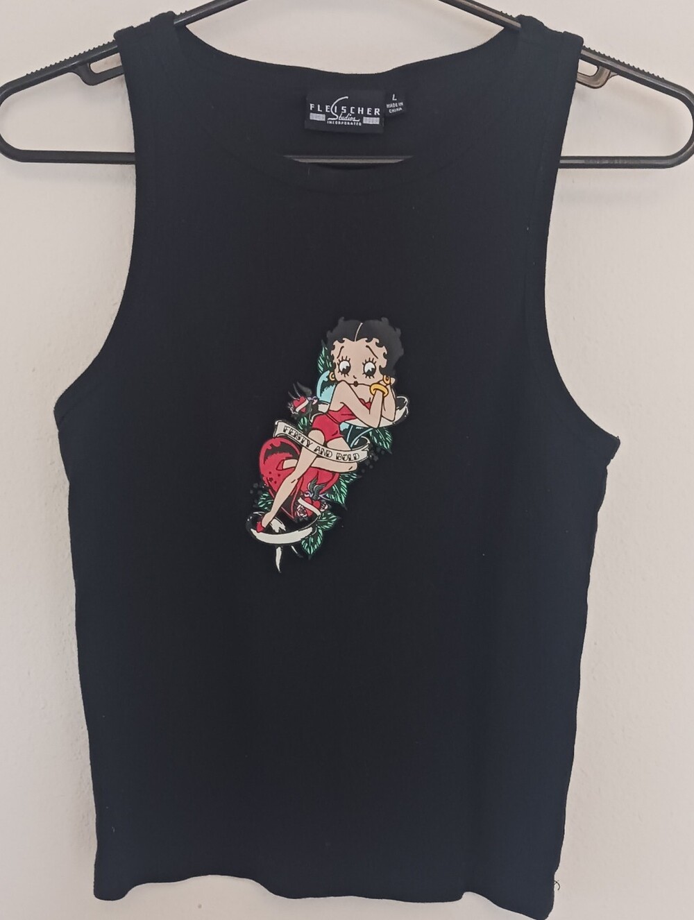 Betty Boop Teen Junior Tank Top Black Y2K Size Large